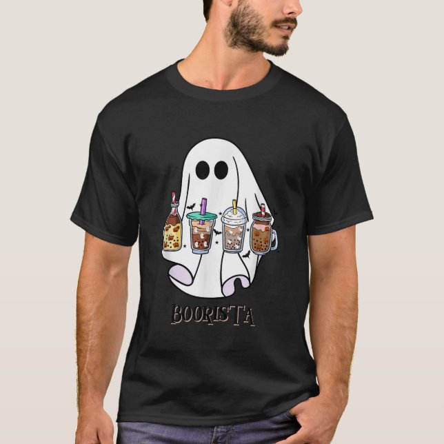 Boorista Boo Coffee Halloween Spooky Ghost Coffee  T-Shirt (Front)