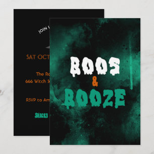 Boos and Boos Adult Halloween Party Invitation