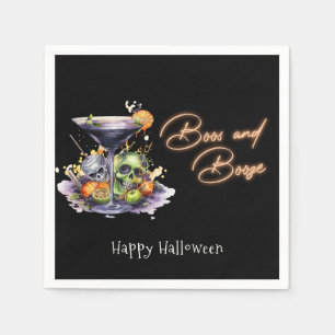 Boos and Booze Adult Halloween Cocktail Party  Napkin