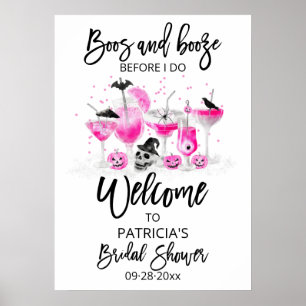 Boos And Booze Bridal Shower Welcome Sign