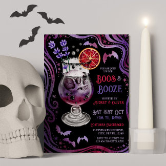 Boos and Booze Halloween Costumes and Cocktails  Invitation