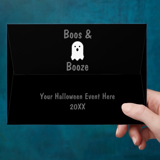 Boos and Booze Halloween Envelope (Hand)