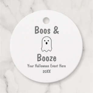 Boos and Booze Halloween Favour Tags