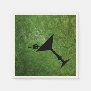 Boos and Booze Halloween Green Paper Napkins