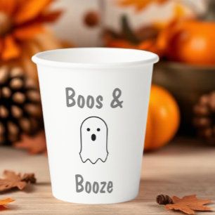 Boos and Booze Halloween Paper Cups