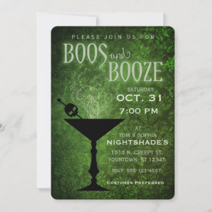 Boos and Booze Halloween Party Invitation