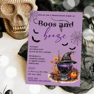 Boos And Booze Halloween Party Invitation