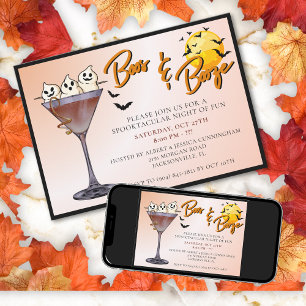 Boos and Booze Halloween Party Invitation