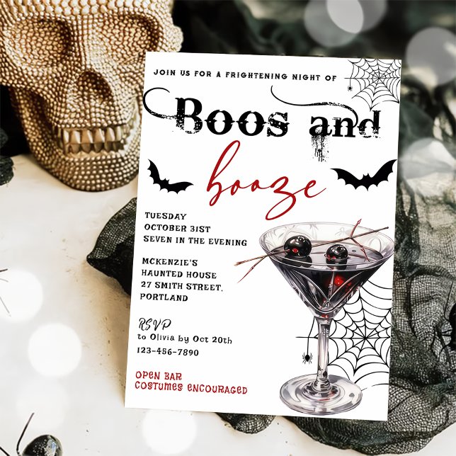 Boos And Booze Halloween Party Invitation (Creator Uploaded)