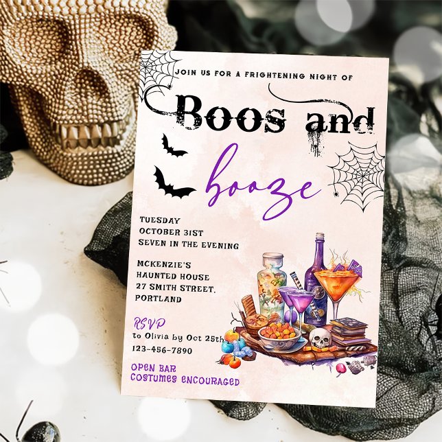 Boos And Booze Halloween Party Invitation (Creator Uploaded)