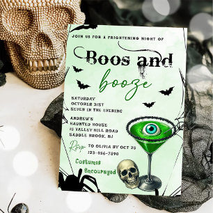 Boos And Booze Halloween Party Invitation