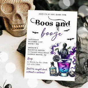 Boos And Booze Halloween Party Invitation