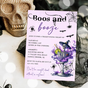 Boos And Booze Halloween Party Invitation