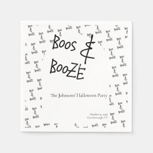 Boos and Booze Halloween Party Minimal Napkin
