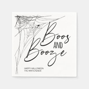 Boos and Booze Halloween Party Napkin