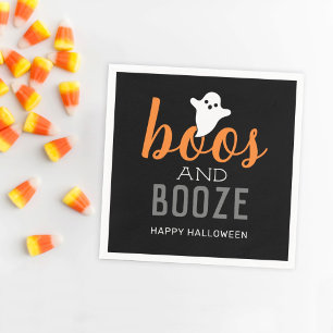 Boos and Booze Halloween Party Napkin