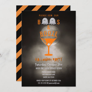 Boos and Booze Halloween Party Spooky Graveyard Invitation