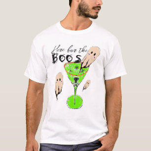 Boos and Booze Halloween Party Vintage Ghost Drink T-Shirt