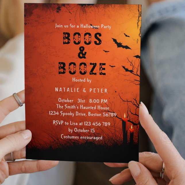 Boos And Booze I Candles  Invitation (Creator Uploaded)