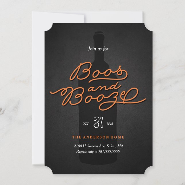 Boos and Booze Invitation (Front)