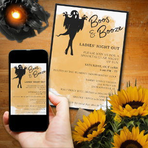 Boos and Booze Ladies Night Halloween Invite