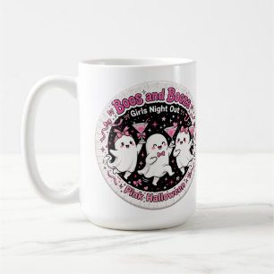 Boos and Booze Pink Ghost Girls Night Out Coffee Mug