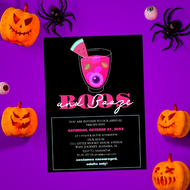 Boos and booze spooky halloween costume party  invitation (Creator Uploaded)
