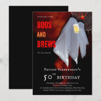 Boos and Brews Ghost Halloween 50th Birthday Party
