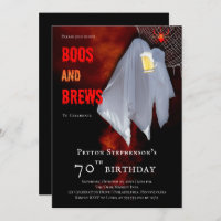 Boos and Brews Ghost Halloween 70th Birthday Party
