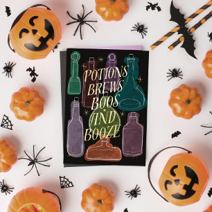 Boos and Brews Gold Foil Holiday Card