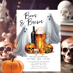 Boos and Brews Halloween Party Invitation