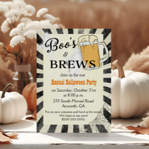 Boos and Brews Halloween Party Invitation