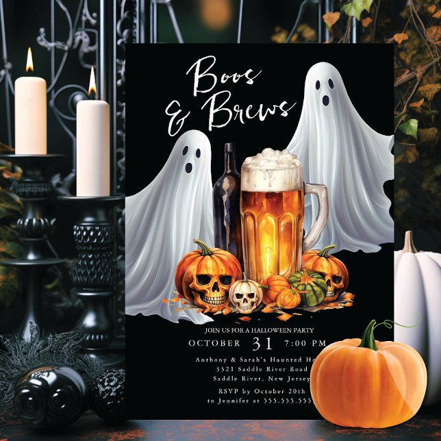 Boos and Brews Halloween Party Invitation (Creator Uploaded)