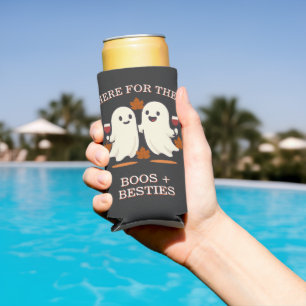 Boos, besties funny halloween wine seltzer can cooler