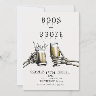 Boos + Booze Adult Halloween Invitation