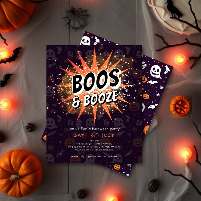 Boos & Booze Adult Halloween Invitation (Creator Uploaded)
