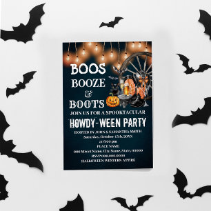 Boos Booze & Boots Western Halloween Bash Invitation