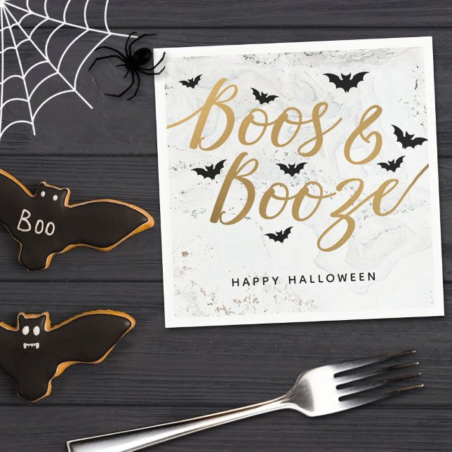 Boos & Booze Halloween Party Napkin (Creator Uploaded)