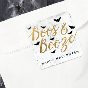 Boos & Booze Halloween Party Square Sticker