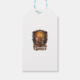 Boos Booze Halloween Skull Bottle Beer Wine Bats M Gift Tags