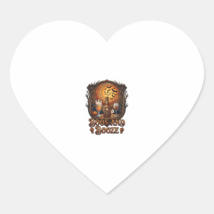 Boos Booze Halloween Skull Bottle Beer Wine Bats M Heart Sticker