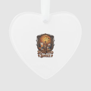 Boos Booze Halloween Skull Bottle Beer Wine Bats M Ornament