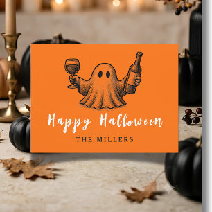 Boos & Booze Vintage Ghost Postcard