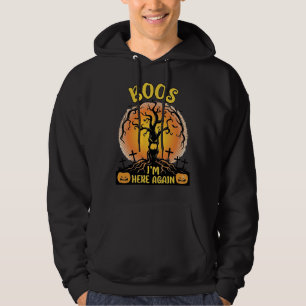 Boos Im Here Again Halloween Spooky Tree Pumpkins Hoodie