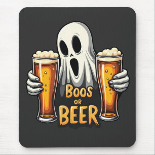 Boos Or Beer Funny Oktoberfest Halloween Ghost  Mouse Pad