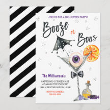 Boo's or Booze Halloween Party Invitation