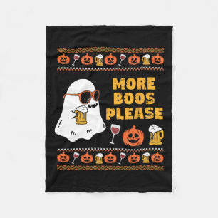 Boos Please Vintage Retro Ghost Halloween Costume Fleece Blanket