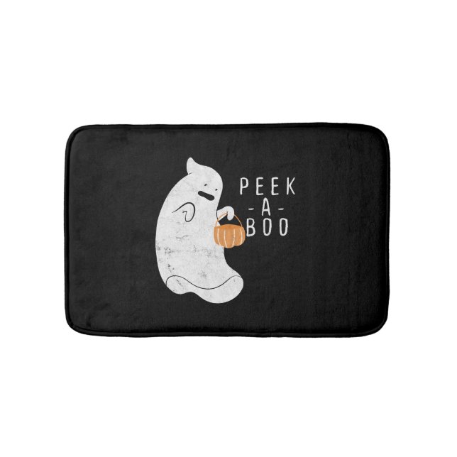 Boos Pumpkin Halloween a Halloween Bath Mat (Front)