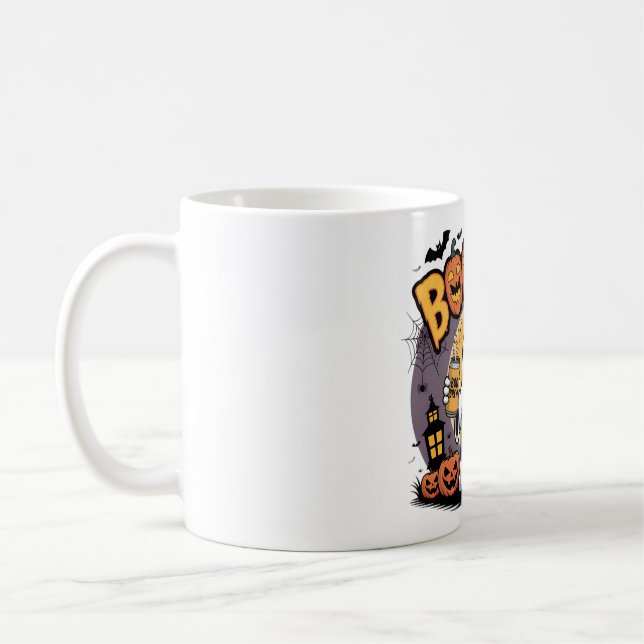 Boosch Ghost & Pumpkins Halloween Design Coffee Mug (Left)