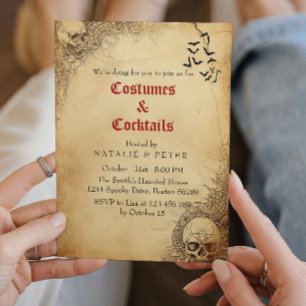 Boose And Booze I Skull Halloween Party Invitation
